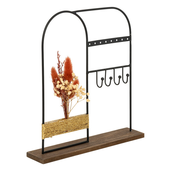 Stojak na biżuterię Flowers metalowy czarny 26x25 cm dekoracyjny 943893