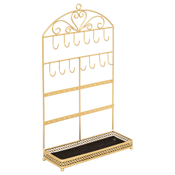 Stojak na biżuterię Gold Tia metalowy złoty 42x23 cm ozdobny organizer 943891
