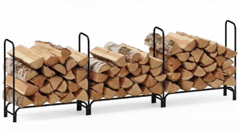 Stojak na drewno 360cm DUŻY Drewutnia z Wodoodpornym Pokrowcem 801255