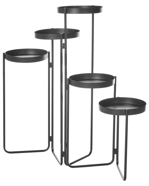 Stojak na kwiaty 5-poziomowy metalowy czarny 873141