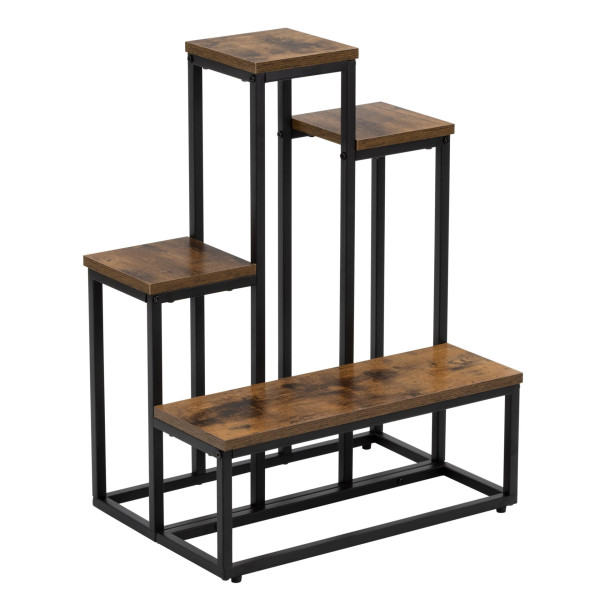 Stojak na kwiaty 67 cm kwietnik metalowy z 4 półkami loft wielopoziomowy 771673
