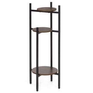 Stojak na kwiaty 81 cm kwietnik metalowy z 3 półkami loft do salonu 846672 Stojak na kwiaty 81 cm kwietnik metalowy z 3 półkami loft do salonu 846672
