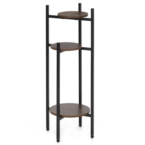 Stojak na kwiaty 81 cm kwietnik metalowy z 3 półkami loft do salonu 846672