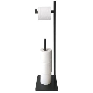 Stojak na papier toaletowy bambusowy KINGHOFF czarny 958069 Stojak na papier toaletowy bambusowy KINGHOFF czarny 958069
