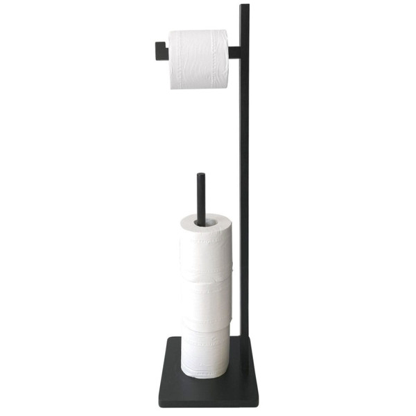 Stojak na papier toaletowy bambusowy KINGHOFF czarny 958069