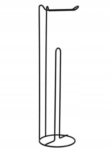 STOJAK NA PAPIER TOALETOWY czarny wolnostojący uchwyt LOFT stabilny 54 cm 386498