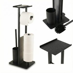Stojak na papier toaletowy i szczotkę do WC z półką na telefon HYLLA 937585 Stojak na papier toaletowy i szczotkę do WC z półką na telefon HYLLA 937585