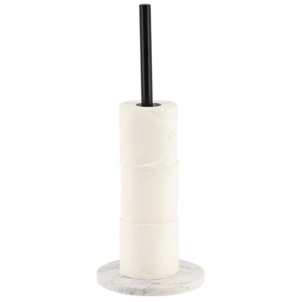 Stojak na papier toaletowy z marmurową podstawą biało-czarny 46,5 cm 1043694