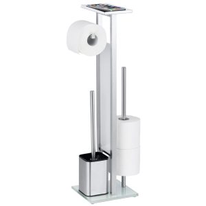 Stojak na papier toaletowy ze szczotką do WC – WENKO 88626 Stojak na papier toaletowy ze szczotką do WC – WENKO 88626