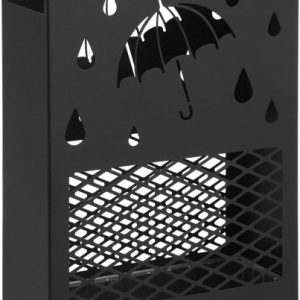 Stojak na parasole 28x12x41 cm KOSZ OCIEKACZ haczyki czarny LUC004B01 297541 Stojak na parasole 28x12x41 cm KOSZ OCIEKACZ haczyki czarny LUC004B01 297541