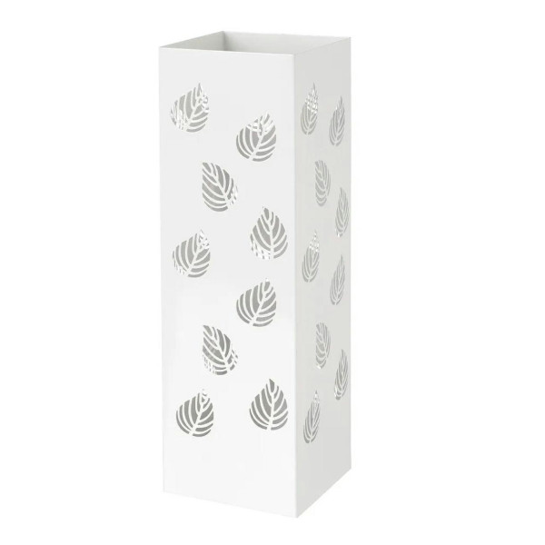 Stojak na parasole Liście metalowy biały 49 cm 989419