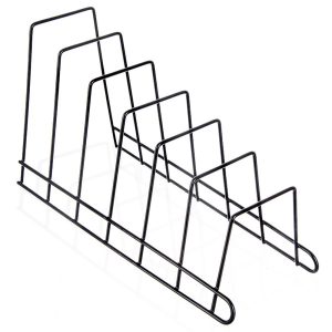Stojak na pokrywki i talerze metalowy czarny RADKA 34,5x14x19 cm 777134 Stojak na pokrywki i talerze metalowy czarny RADKA 34,5x14x19 cm 777134