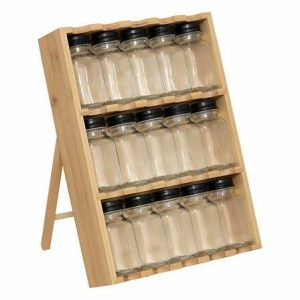 Stojak na przyprawy bambusowy z 15 słoiczkami po 70 ml 736644 Stojak na przyprawy bambusowy z 15 słoiczkami po 70 ml 736644