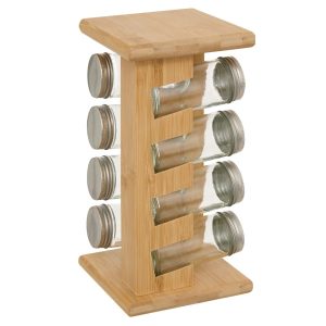 Stojak na przyprawy Cozy bambusowy beżowy + 8 szklanych słoiczków 90 ml 1005434 Stojak na przyprawy Cozy bambusowy beżowy + 8 szklanych słoiczków 90 ml 1005434