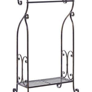 Stojak na ręczniki metalowy 49 x 91 cm czarny 297786 Stojak na ręczniki metalowy 49 x 91 cm czarny 297786