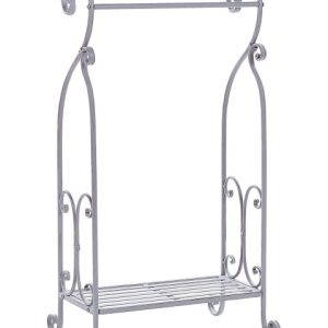 Stojak na ręczniki metalowy 49 x 91 cm szary 137800 Stojak na ręczniki metalowy 49 x 91 cm szary 137800