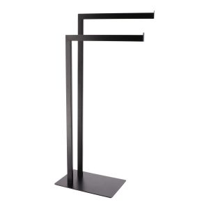Stojak na ręczniki Raspo Black metalowy czarny 81x40x20 cm loft 669342 Stojak na ręczniki Raspo Black metalowy czarny 81x40x20 cm loft 669342