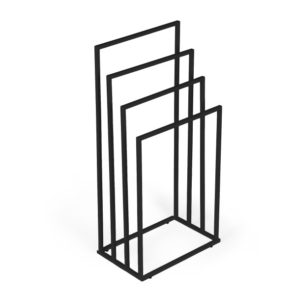 Stojak na ręczniki wolnostojący metalowy czarny ModernHome 1053612