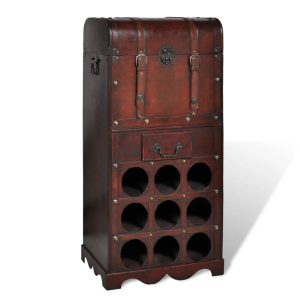 Stojak na wino Czerwony Drewno vidaXL 414734 Stojak na wino Czerwony Drewno vidaXL 414734