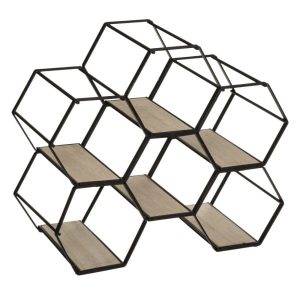Stojak na wino metalowy czarny 15×29 na 6 butelek cm plaster miodu 930511 Stojak na wino metalowy czarny 15×29 na 6 butelek cm plaster miodu 930511