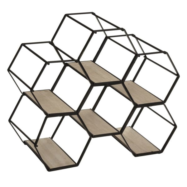 Stojak na wino metalowy czarny 15x29 na 6 butelek cm plaster miodu 930511
