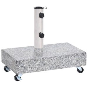 Stojak pod parasol Szary Granit Z kółkami vidaXL 260793 Stojak pod parasol Szary Granit Z kółkami vidaXL 260793