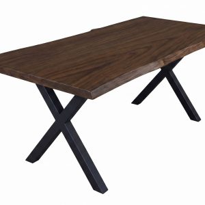 Stół 180×90 dębowy Natur Live Edge – naturalna krawędź, kolor dąb Chocolate 1036183 Stół 180×90 dębowy Natur Live Edge – naturalna krawędź, kolor dąb Chocolate 1036183