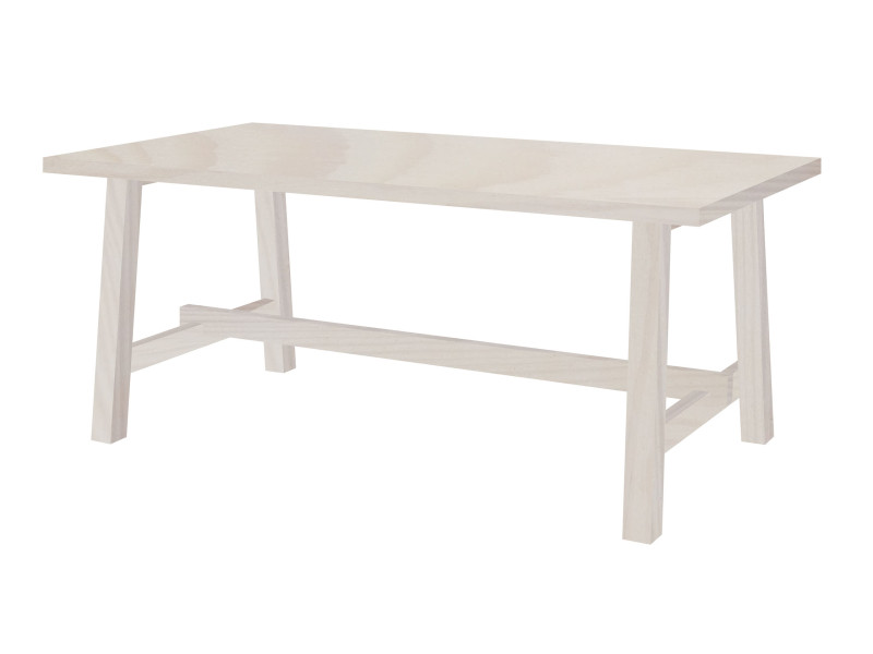 Stół 180x90 z drewna litego SCANDI, kolor bielony 550796