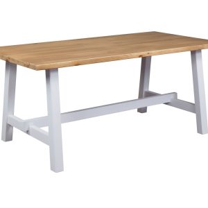 Stół 180×90 z drewna litego SCANDI, kolor dębowy i biały 511224 Stół 180×90 z drewna litego SCANDI, kolor dębowy i biały 511224