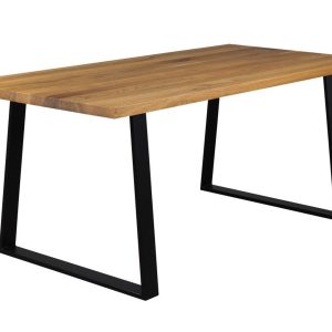 Stół 190×90 dębowy olejowany Pure 4,5 cm czarne nogi SHELBY II 161120