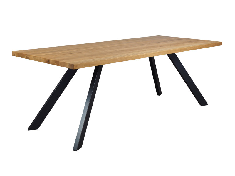 Stół 220x95 dębowy z metalowymi nogami GLASGOW, blat 4,5 cm 140986