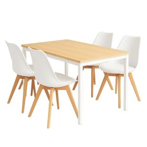 Stół + 4 Krzesła Skandynawskie Białe Komplet 2323 D02x4 748282 Stół + 4 Krzesła Skandynawskie Białe Komplet 2323 D02x4 748282