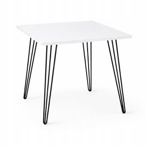 Stół 68x68cm Stolik Hairpin legs skośne Biały Alaska 1019772 Stół 68x68cm Stolik Hairpin legs skośne Biały Alaska 1019772