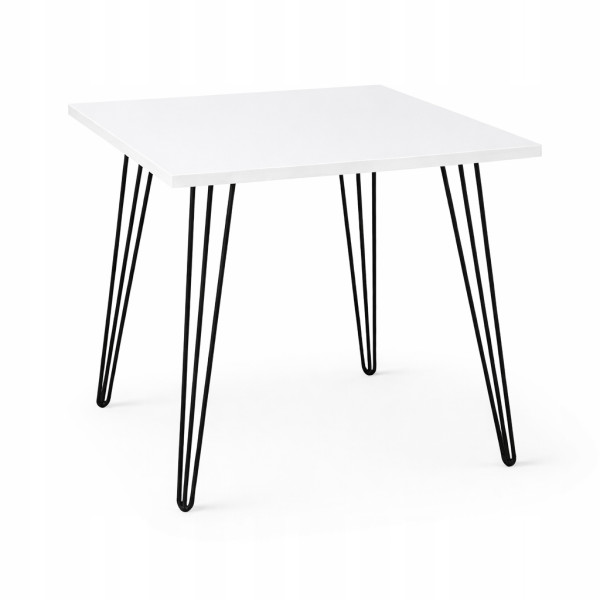 Stół 68x68cm Stolik Hairpin legs skośne Biały Alaska 1019772