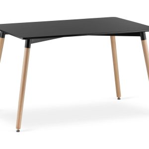 Stół ADRIA 120×80 cm czarny mat z bukowymi nogami do kuchni jadalni 1011418 Stół ADRIA 120×80 cm czarny mat z bukowymi nogami do kuchni jadalni 1011418