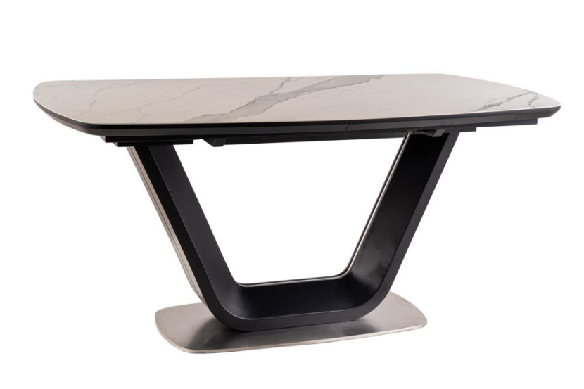 Stół ARMANI CERAMIC 160(220)x90 biały/czarny rozkładany 841043