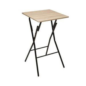STÓŁ BAROWY 2 osobowy SKŁADANY 60×60 cm naturalny MDF i stal 487752