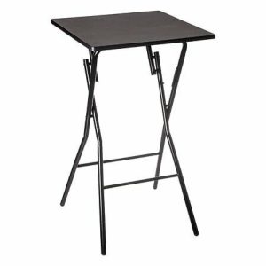 Stół barowy 60x60cm składany czarny z metalu i mdf styl loft 717248