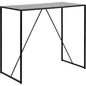 STÓŁ BAROWY Seaford CZARNY 120x60x105 cm METAL I MDF 94699 STÓŁ BAROWY Seaford CZARNY 120x60x105 cm METAL I MDF 94699