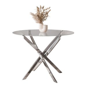 Stół BEIRA 90 cm chrom/szklany blat 202307 Stół BEIRA 90 cm chrom/szklany blat 202307