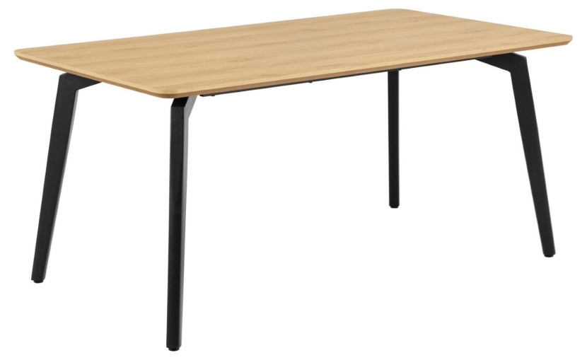 STÓŁ Cadiz 160x90 cm naturalny/czarny 8-OSOBOWY stal i MDF 567558