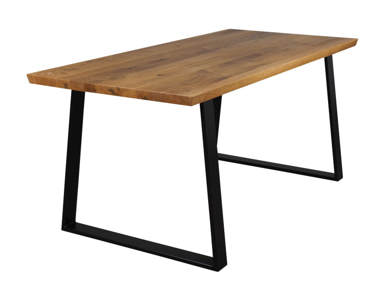 Stół dębowy 180x90 loftowy VALDEZ, metalowe czarne nogi 161121
