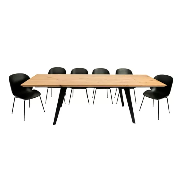 Stół dębowy z dostawkami CORTEZ 215×100 + dostawka 2×45 cm 133594