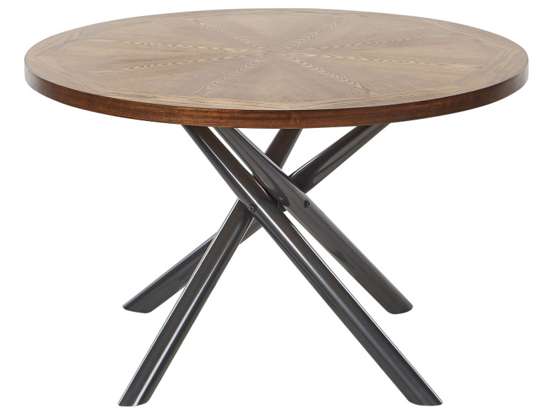 Stół do jadalni ⌀ 120 cm ciemne drewno z szarym 567433
