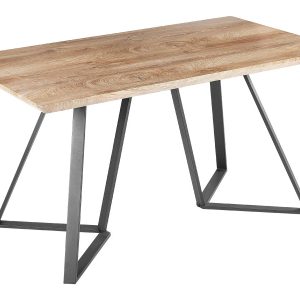 Stół do jadalni 140×80 jasne drewno z czarnym 193982 Stół do jadalni 140×80 jasne drewno z czarnym 193982