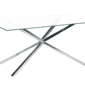 Stół do jadalni 160 x 90 cm dla 4 osób szklany srebrny 137248