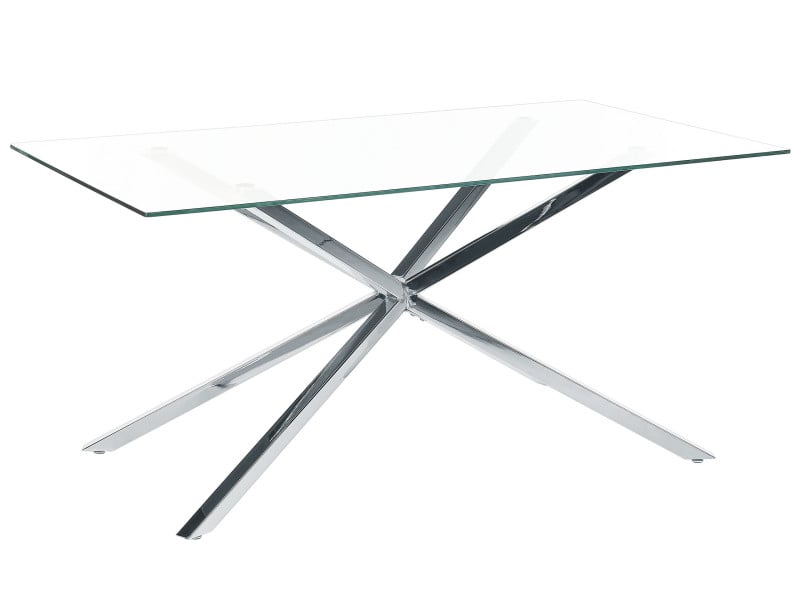 Stół do jadalni 160 x 90 cm dla 4 osób szklany srebrny 137248