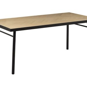Stół do jadalni 180 x 90 cm jasne drewno z czarnym 136497