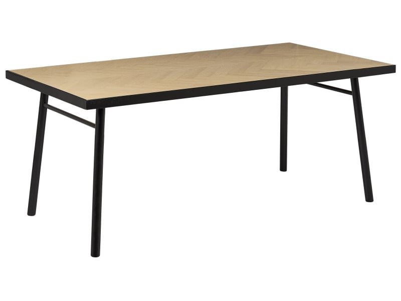 Stół do jadalni 180 x 90 cm jasne drewno z czarnym 136497
