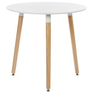 Stół do jadalni ⌀ 80 cm okrągły dla 4 osób biały 193947 Stół do jadalni ⌀ 80 cm okrągły dla 4 osób biały 193947